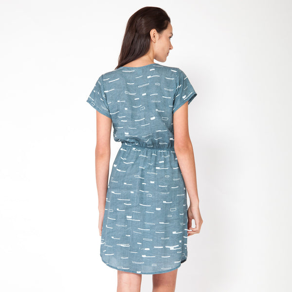 Sails Scoop Neck Dress - Marine