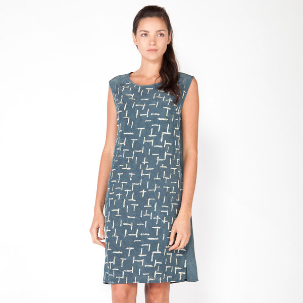 Summer Ferns Shift Dress - Marine