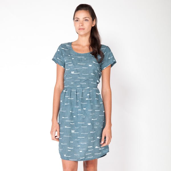 Sails Scoop Neck Dress - Marine