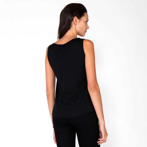 Grid Boatneck Tank - Black