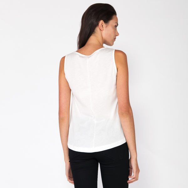 Grid Boatneck Tank - White