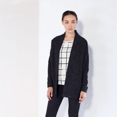 Pebble Knit Cardigan - Black