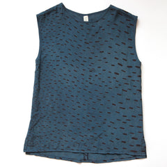 Sideways Rain Scoop Neck Blouse - Marine