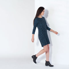 Moves Canvas Knit Boat Neck Dress - Marine