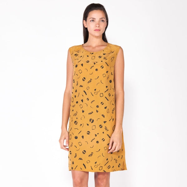 Moves Cupro Shift Dress - Saffron