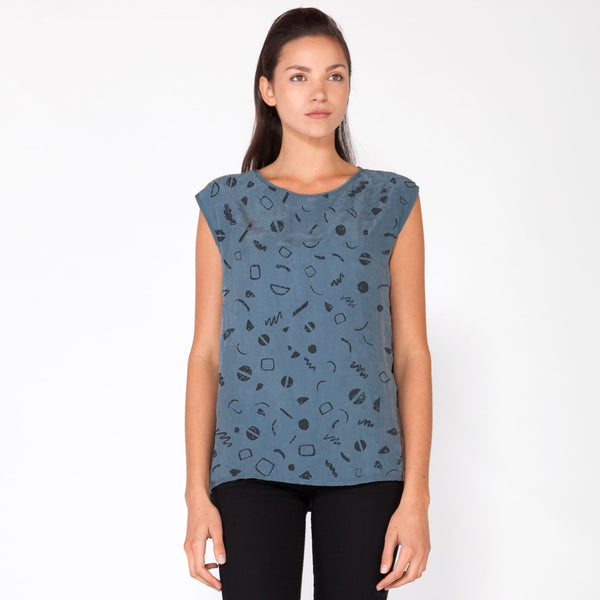 Moves Scoop Neck Blouse - Marine