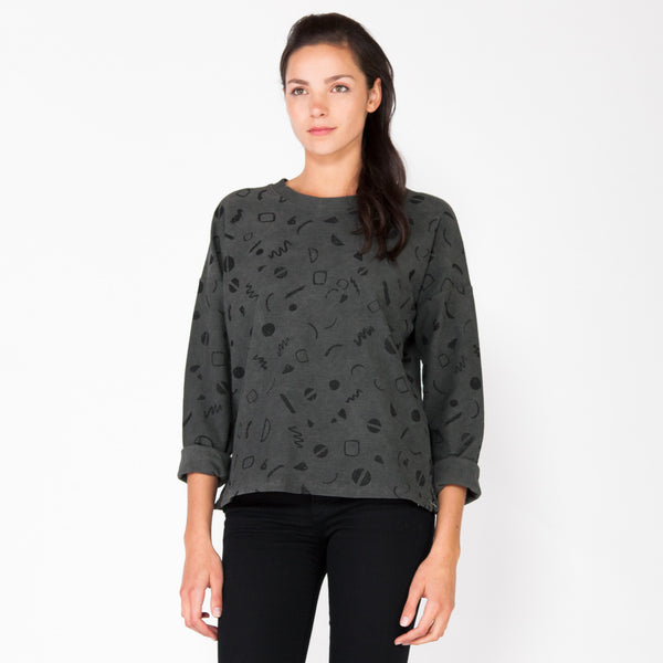 Moves Canvas Knit Sweatshirt - Smoke