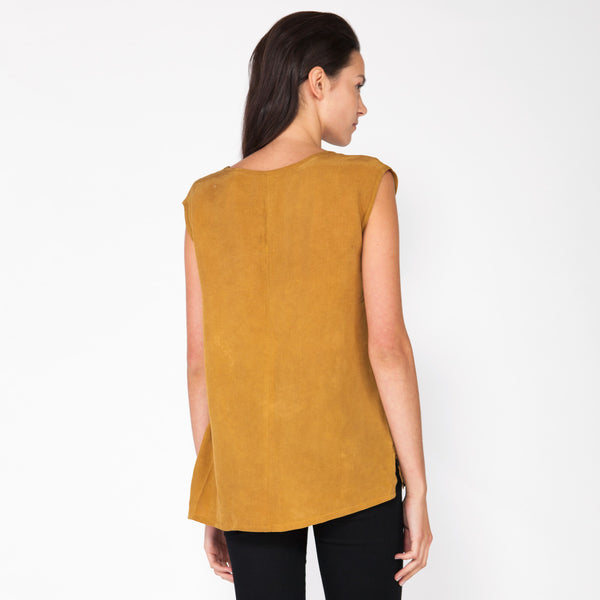 Moves Scoop Neck Blouse - Saffron
