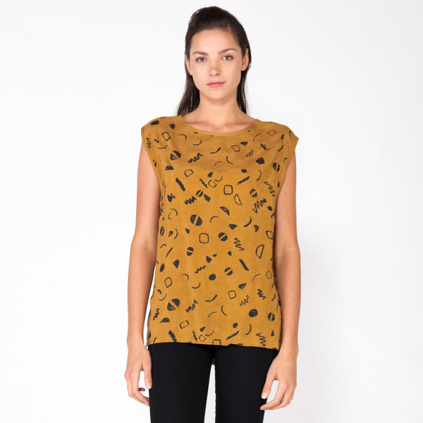 Moves Scoop Neck Blouse - Saffron