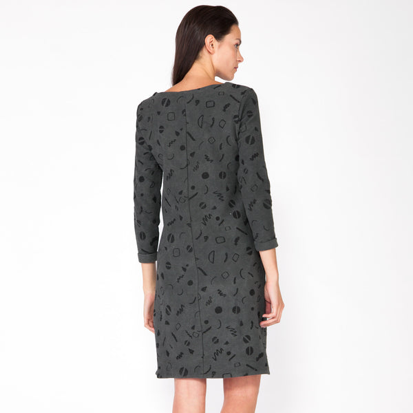 Moves Canvas Knit Boat Neck Dress - Smoke
