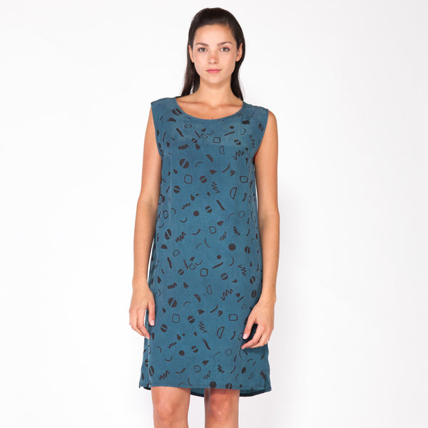 Moves Cupro Shift Dress - Marine
