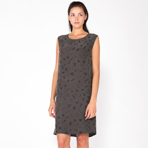 Moves Cupro Shift Dress - Smoke