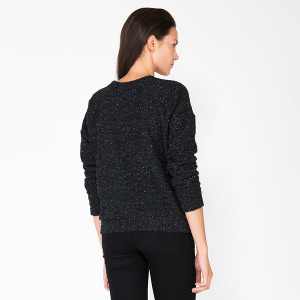 Pebble Knit Sweatshirt - Black