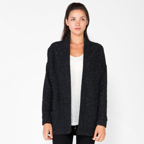 Pebble Knit Cardigan - Black