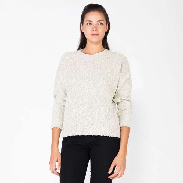Pebble Knit Sweatshirt -White