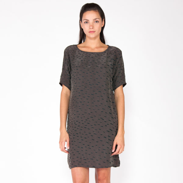Sideways Rain 3/4 Dress - Smoke