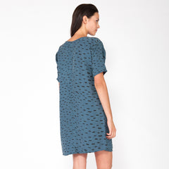 Sideways Rain 3/4 Dress - Marine