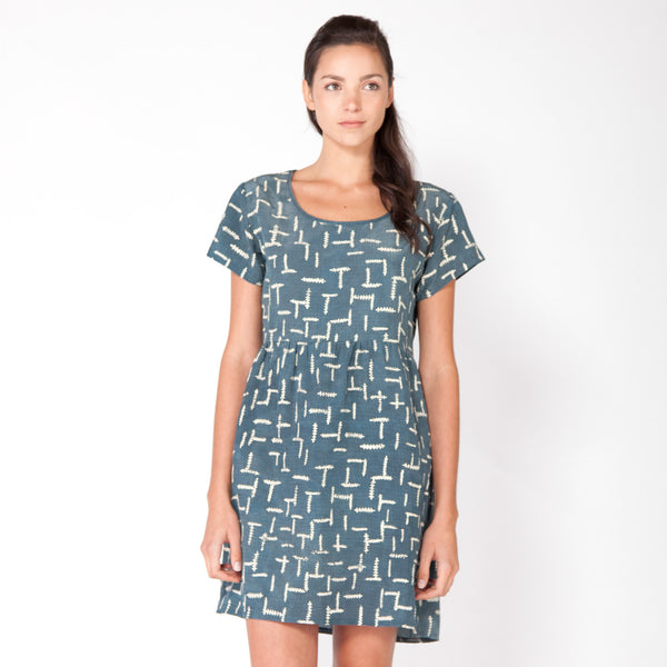Summer Ferns Tee Dress - Marine
