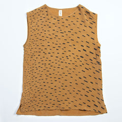 Sideways Rain Scoop Neck Blouse - Saffron