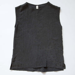 Sideways Rain Scoop Neck Blouse - Smoke