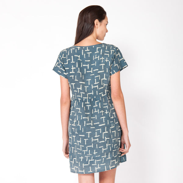 Summer Ferns Tee Dress - Marine